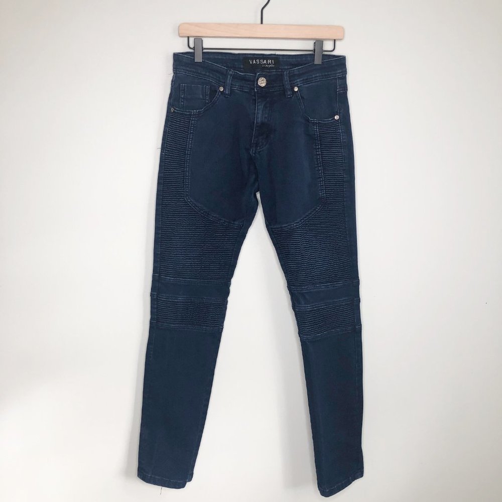 Men's Designer Vassari LA Skinny Moto Ribbed Jeans